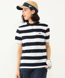 〈WOMEN〉LACOSTE for BEAMS GOLF / 別注 ボーダー モックネックシャツ