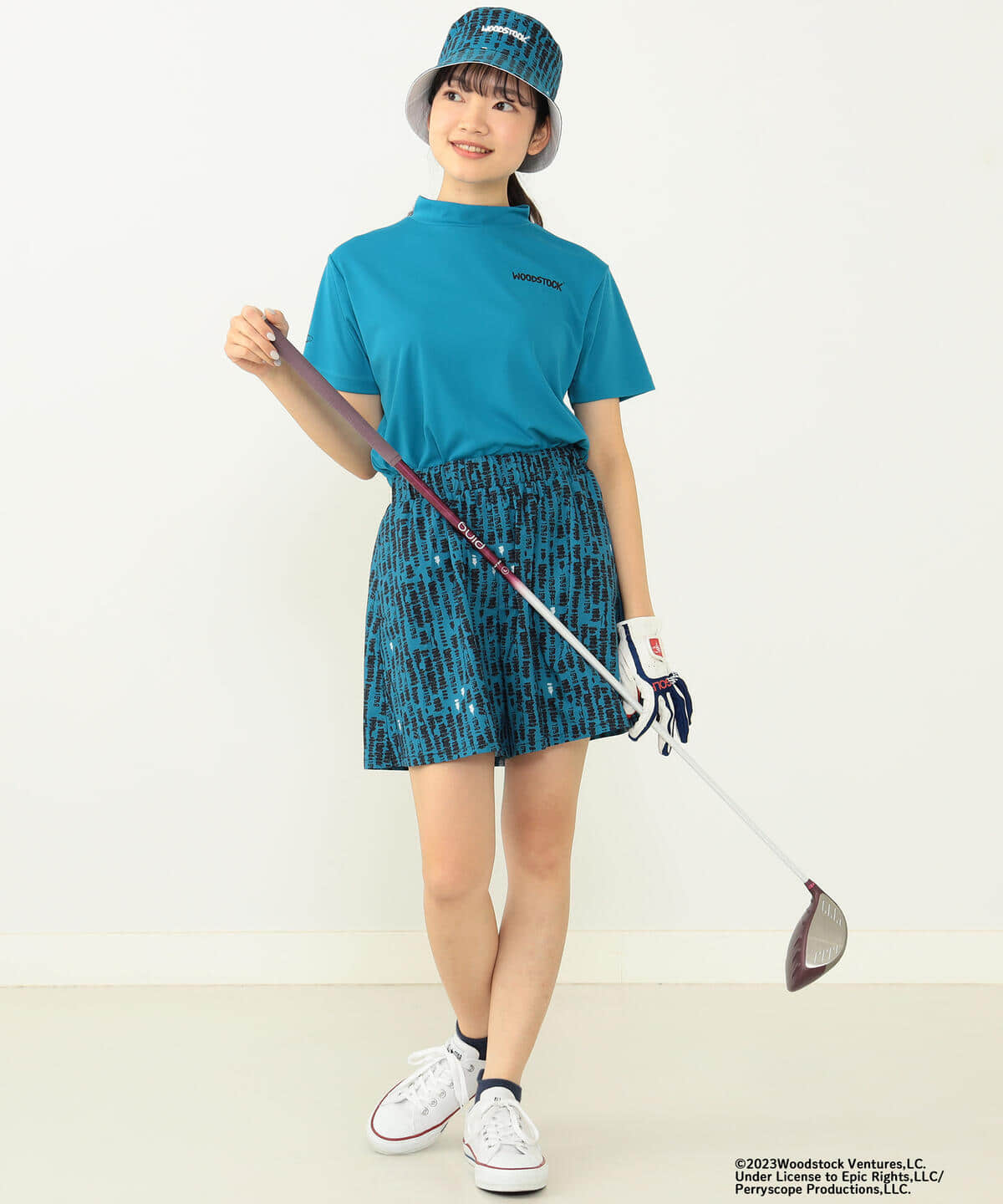 BEAMS GOLF (BEAMS GOLF) <WOMEN> [Special order] ORANGE LABEL / WOODSTOCK  back print mock neck shirt (T-shirts, cut and sewn) for sale | BEAMS