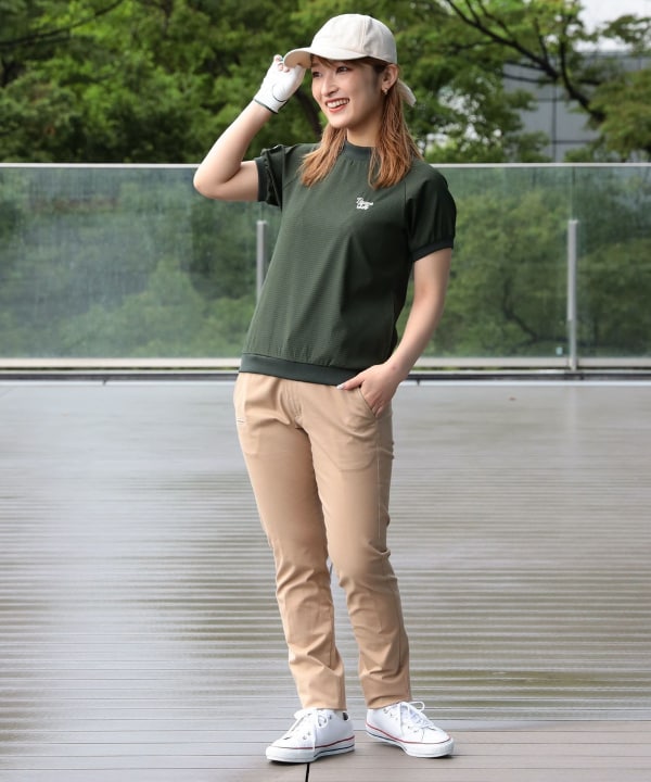 ビームスゴルフ モックネックTシャツ L BEAMS 日本製 ブルー GOLF