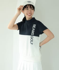 BEAMS GOLF ORANGE LABEL / 女裝 拼接LOGO 微高領 上衣