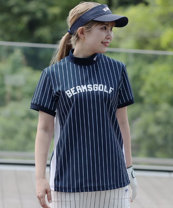 BEAMS GOLF（ビームス ゴルフ）〈WOMEN〉 ORANGE LABEL / ストライプ モックネックシャツ（Tシャツ・カットソー  カットソー）通販｜BEAMS