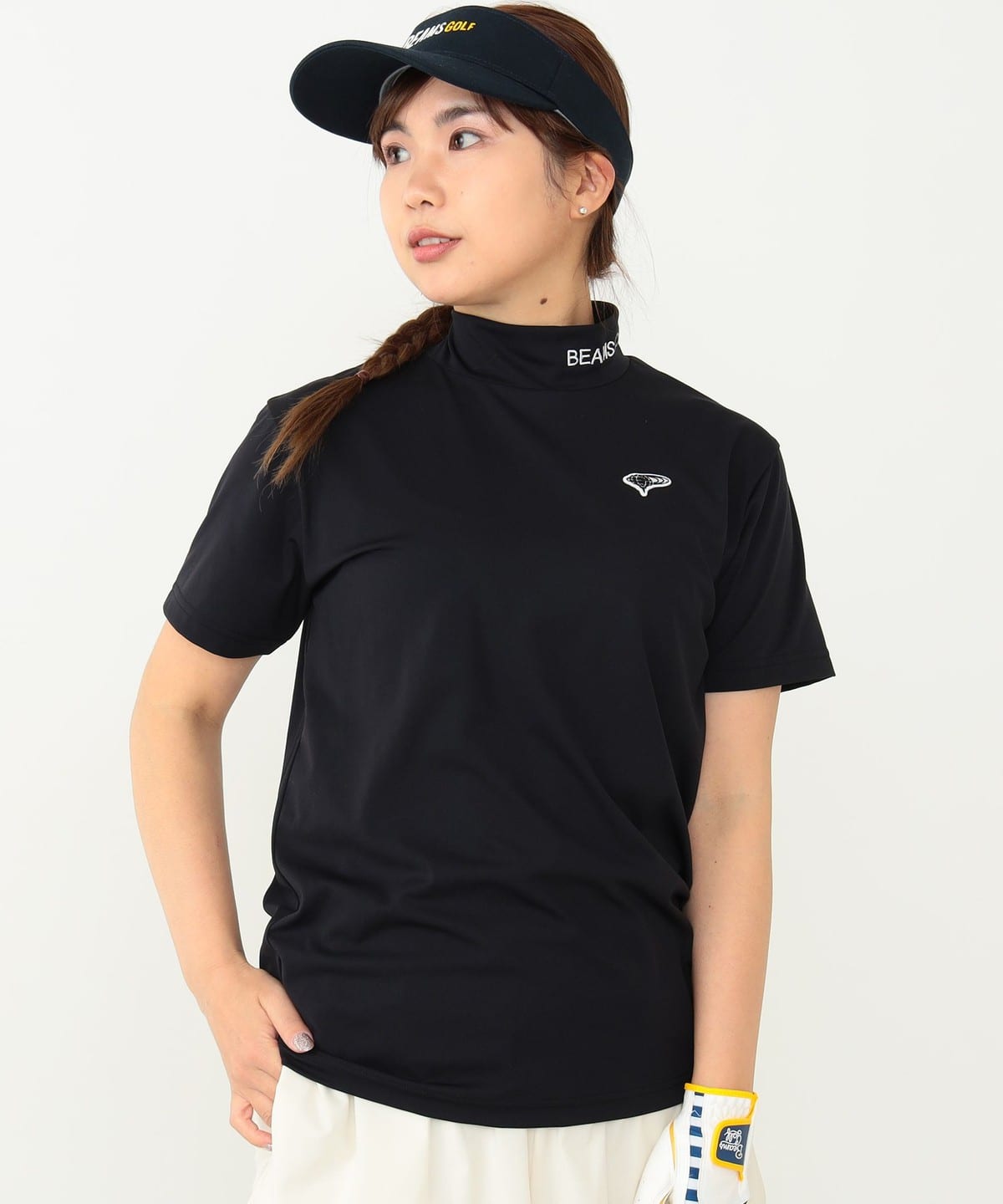〈WOMEN〉 ORANGE LABEL / ワンポイント モックネックシャツ Tシャツ・カットソー WOMEN BLACK M 〈WOMEN〉 ORANGE LABEL / ワンポイント モックネックシャツ Tシャツ・カットソー WOMEN BLACK M