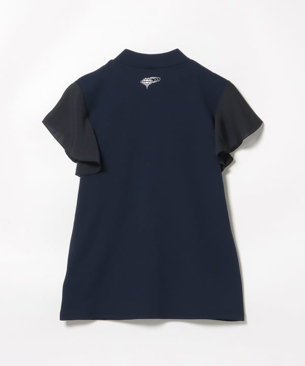 極美品　ビームスゴルフ　S/Sスウェット袖フリル モックネックシャツ　サイズL BEAMS GOLF（ビームス ゴルフ）〈MEN〉【別注】JONES / SHELTECH