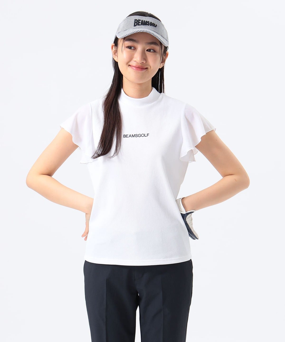 ORANGE LABEL / フリルスリーブ モックネック シャツ Tシャツ・カットソー WOMEN WHITE L ORANGE LABEL / フリルスリーブ モックネック シャツ Tシャツ・カットソー WOMEN WHITE L
