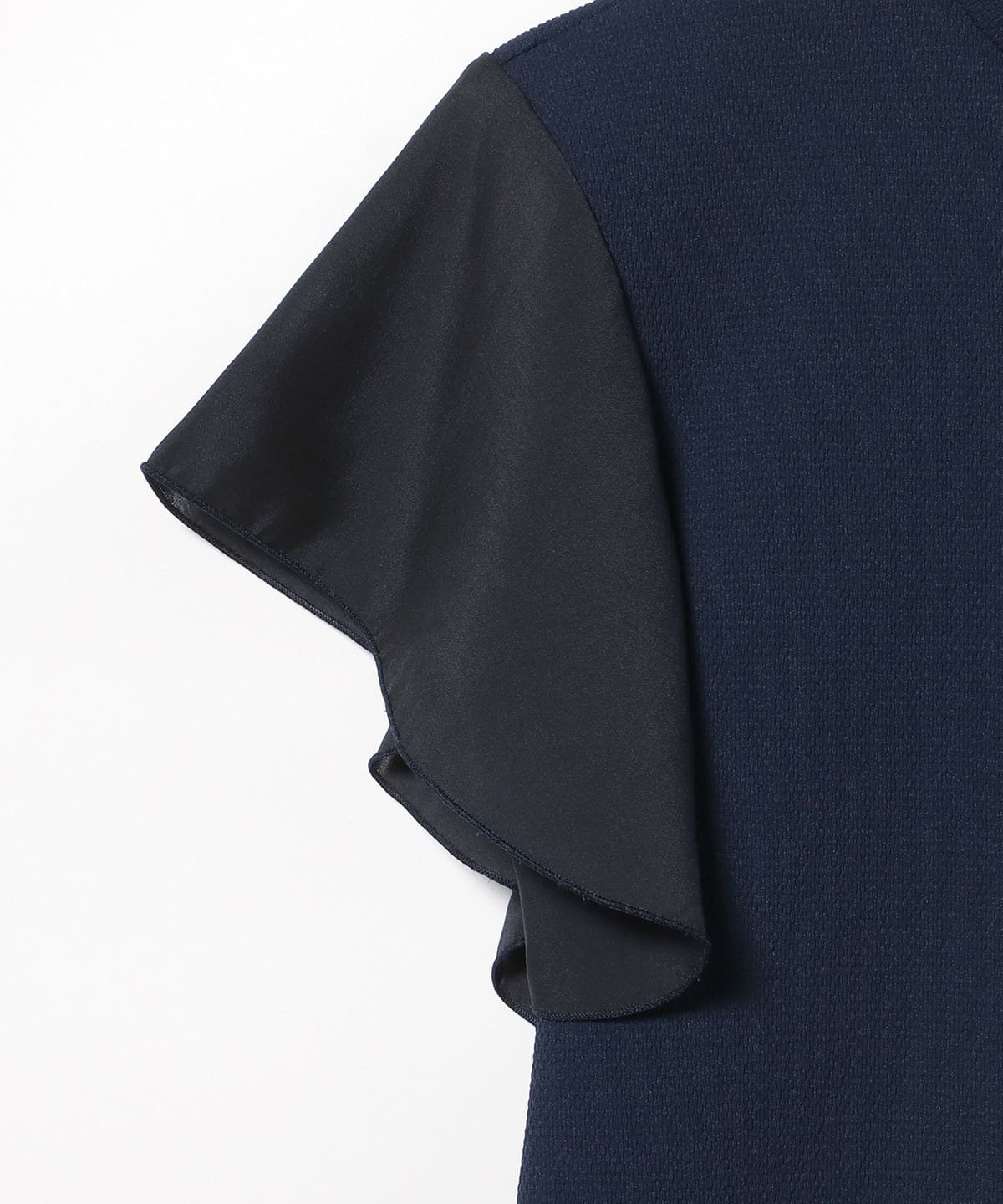 極美品　ビームスゴルフ　S/Sスウェット袖フリル モックネックシャツ　サイズL 極美品 ビームスゴルフ S/Sスウェット袖フリル モックネック