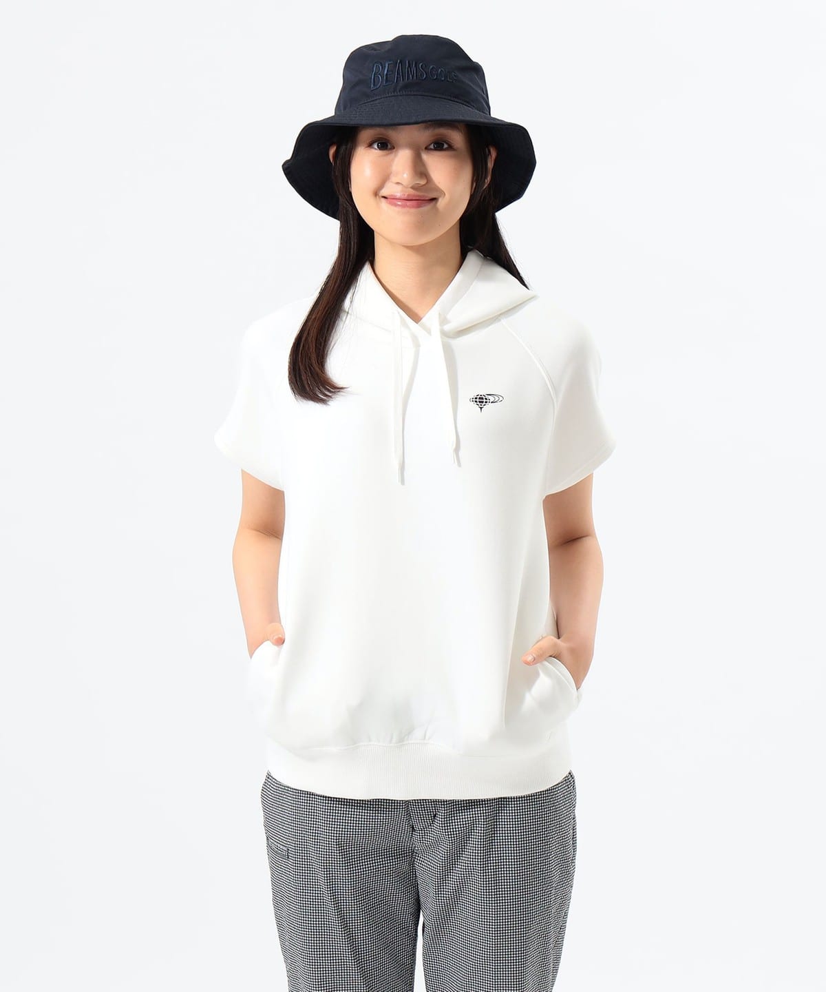 BEAMS GOLF グレー ベスト フード付き