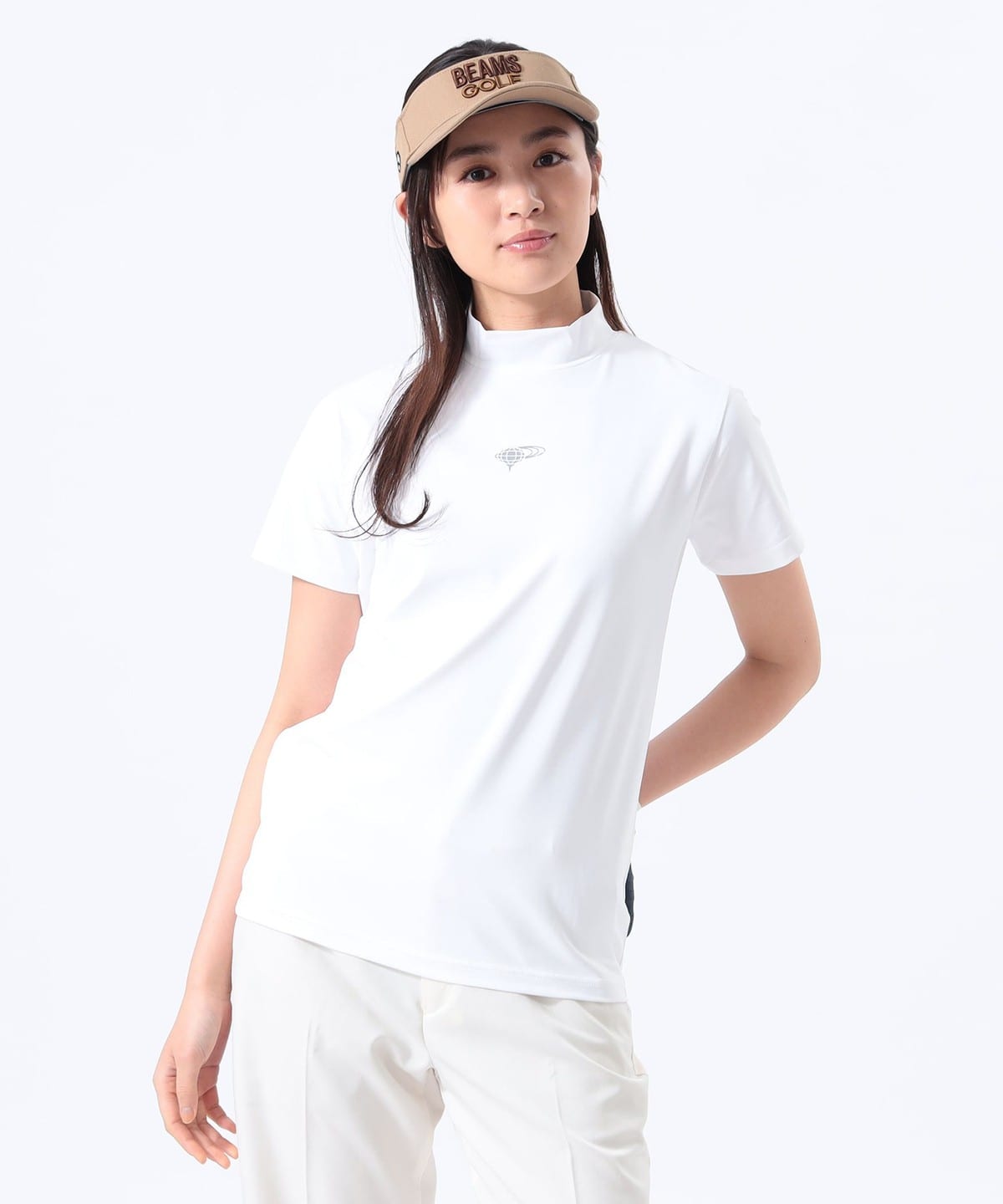 ORANGE LABEL / センターロゴ モックネックシャツ Tシャツ・カットソー WOMEN WHITE S ORANGE LABEL / センターロゴ モックネックシャツ Tシャツ・カットソー WOMEN WHITE S