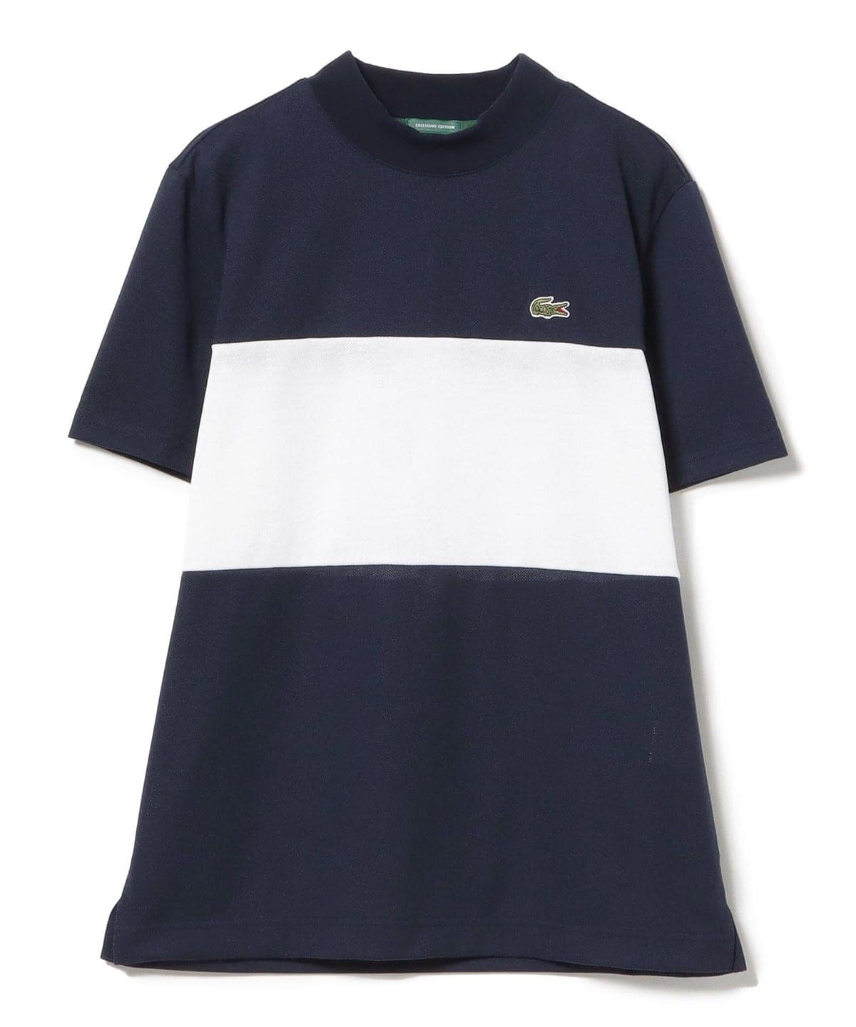 〈WOMEN〉【別注】LACOSTE ラコステ / 鹿の子 パネル モックネックシャツ Tシャツ・カットソー WOMEN NAVY XS 〈WOMEN〉【別注】LACOSTE ラコステ / 鹿の子 パネル モックネックシャツ Tシャツ・カットソー WOMEN NAVY XS