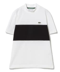 〈WOMEN〉【別注】LACOSTE / 鹿の子 パネル モックネックシャツ．