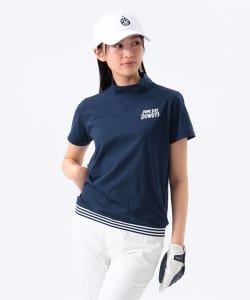 〈WOMEN〉【別注】PARK SIDE DONUTS / フラッグロゴ モックネックシャツ【DRY・UV・STRETCH】．