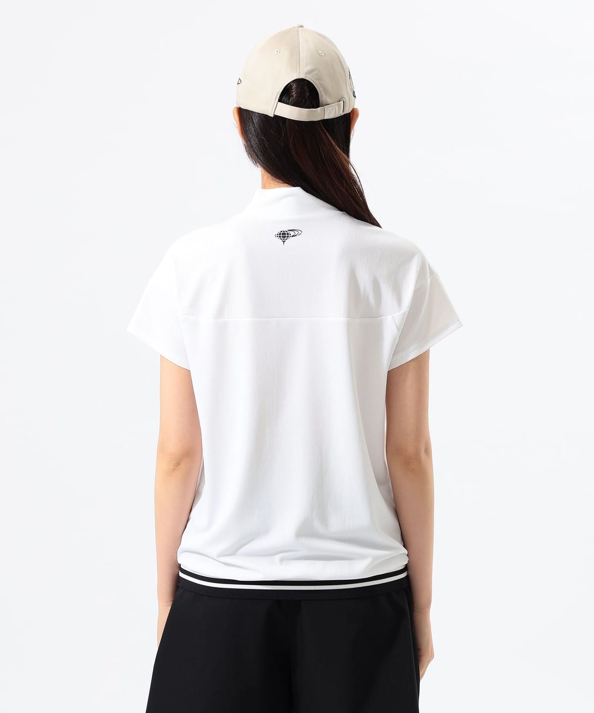 【美品】Beams Golf ビームスゴルフ　リブモックネックトップス BEAMS GOLF（ビームス ゴルフ）ORANGE LABEL / リブ袖フリル