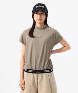 ORANGE LABEL/ リブ編みラインヘム モックネックシャツ