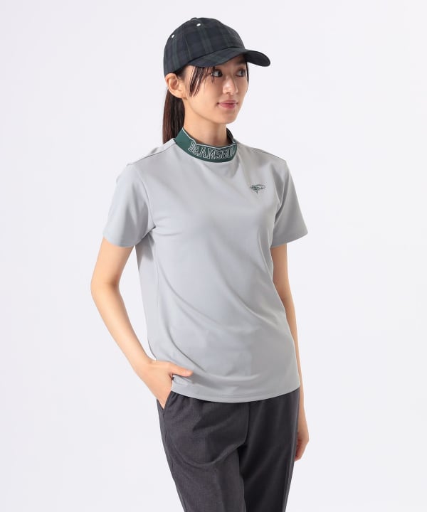 美品　BEAMS GOLF / 襟リブ 総柄モックネックシャツ BEAMS GOLF｜ORANGE LABEL / リブ襟 モックネックシャツ
