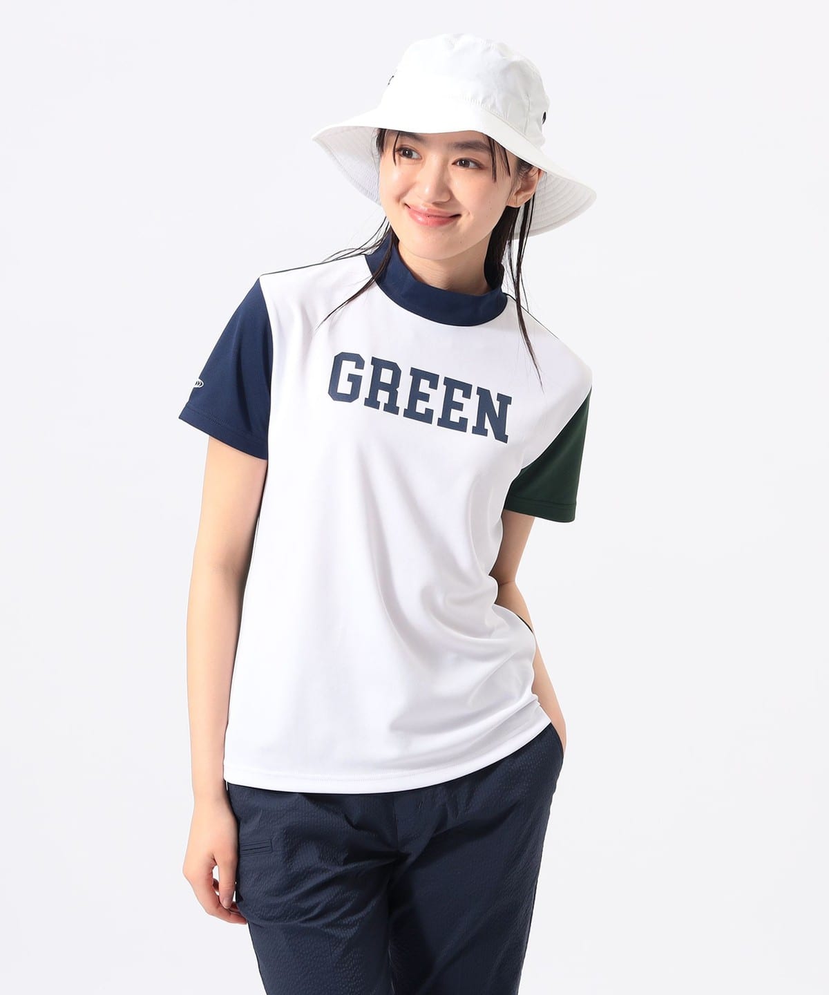 【美品】BEAMS GOLF ケーブル 転写プリント 中綿 Vネック トレーナー BEAMS GOLF（ビームス ゴルフ）ORANGE LABEL / クレイジーパターン
