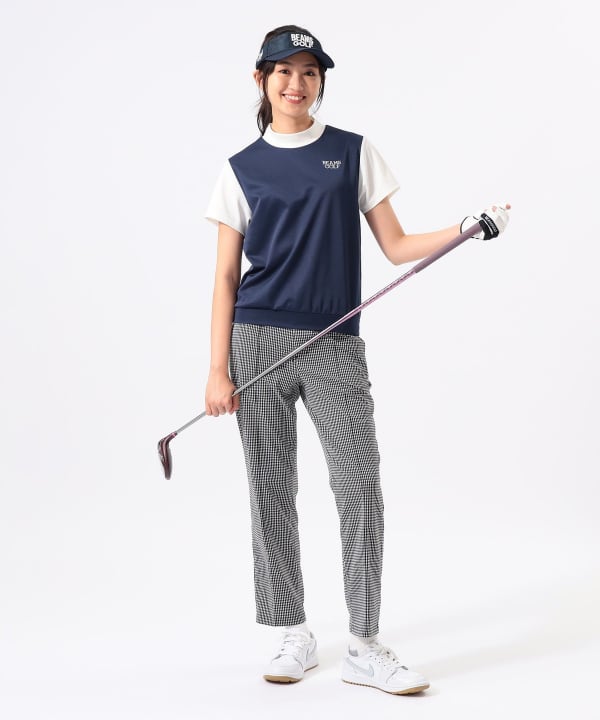 ORANGE LABEL / メッシュ 異素材コンビ モックネックシャツ Model：H170 B74 W60 H86　Size：M