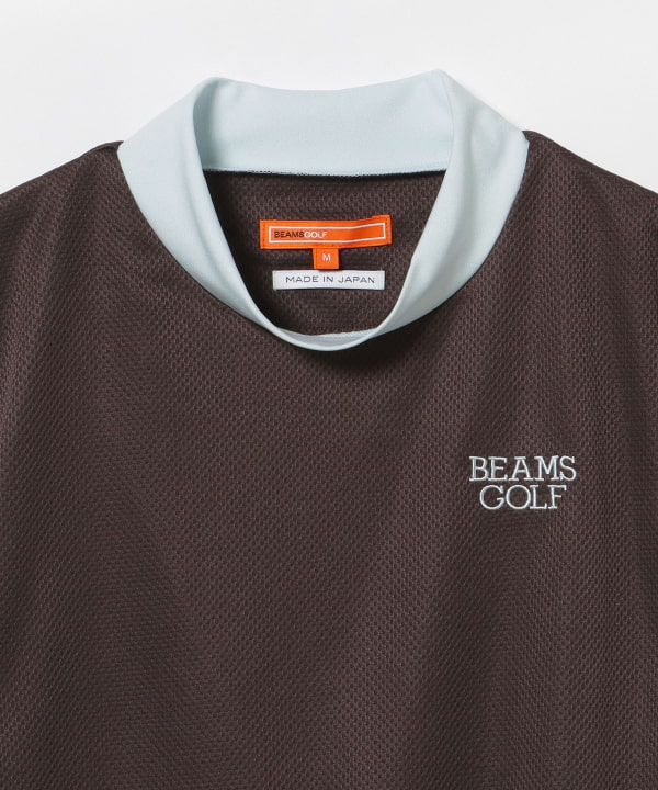 ORANGE LABEL / メッシュ 異素材コンビ モックネックシャツ