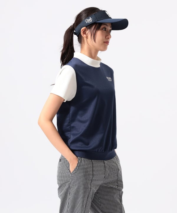 ORANGE LABEL / メッシュ 異素材コンビ モックネックシャツ Model：H170 B74 W60 H86　Size：M