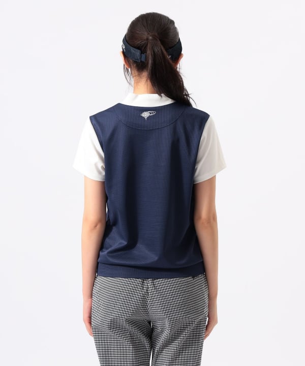 ORANGE LABEL / メッシュ 異素材コンビ モックネックシャツ Model：H170 B74 W60 H86　Size：M