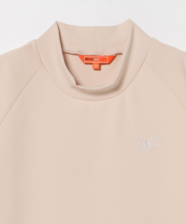 BEAMS GOLF モックネック　シャツ ベージュ　ピンク　Mサイズ BEAMS GOLF（ビームス ゴルフ） tシャツ 「UVカット/吸水速乾」ORANGE