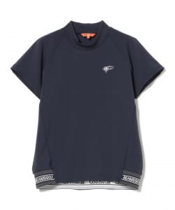 ORANGE LABEL / 裾リブ ロゴモックネックシャツ（接触冷感・UVカット）