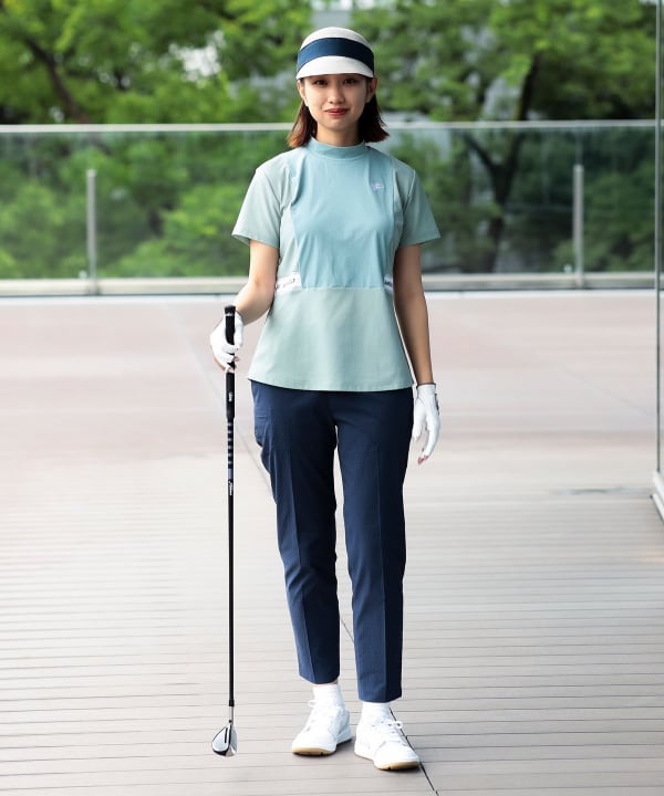 ORANGE LABEL / ウエスト切り替え モックネックシャツ（UVカット） Model：H166cm Size：M