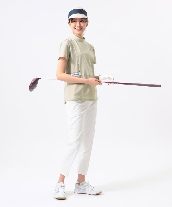 ORANGE LABEL / ウエスト切り替え モックネックシャツ（UVカット） Model：H170 B74 W60 H86　Size：M