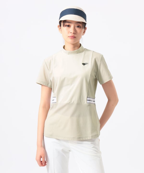 ORANGE LABEL / ウエスト切り替え モックネックシャツ（UVカット） Model：H170 B74 W60 H86　Size：M