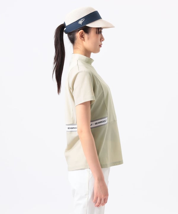 ORANGE LABEL / ウエスト切り替え モックネックシャツ（UVカット） Model：H170 B74 W60 H86　Size：M