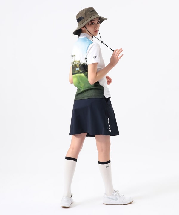 ORANGE LABEL / コースプリント モックネックシャツ（吸水速乾・UVカット） Model：H170 B74 W60 H86　Size：M