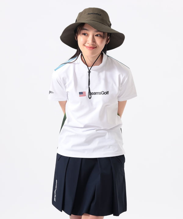 ORANGE LABEL / コースプリント モックネックシャツ（吸水速乾・UVカット） Model：H170 B74 W60 H86　Size：M
