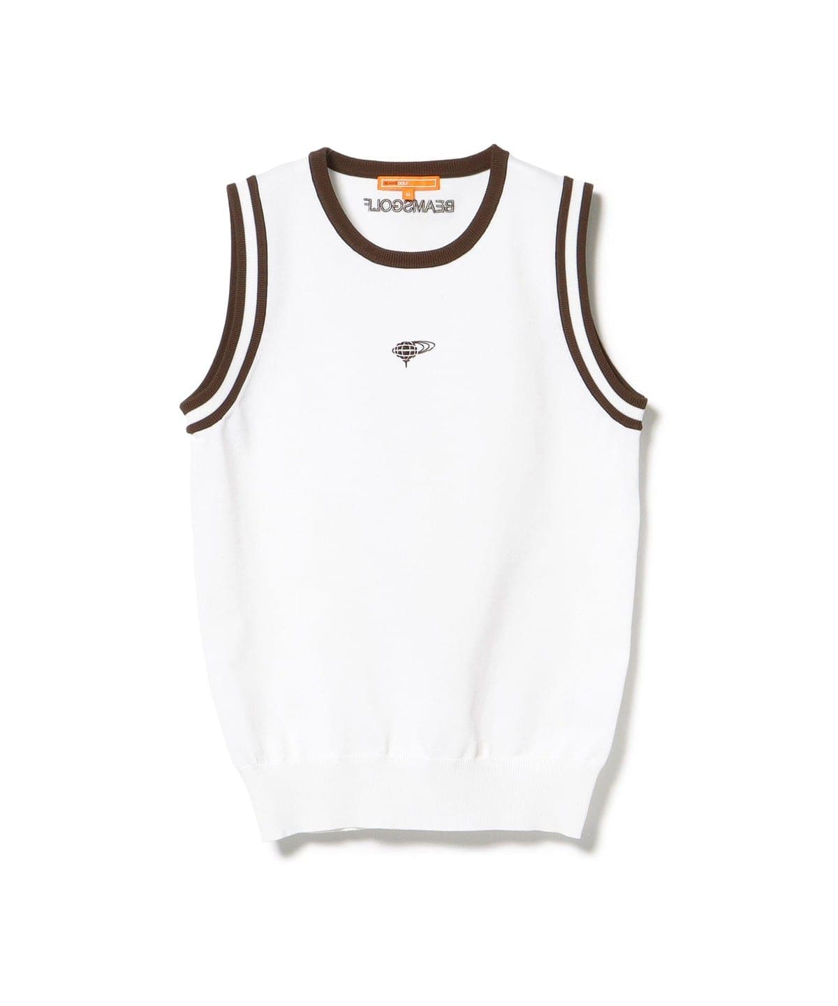 ORANGE LABEL / リブライン ニット ベスト トップス WOMEN WHITE L ORANGE LABEL / リブライン ニット ベスト トップス WOMEN WHITE L