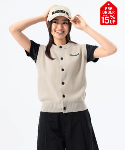 【+15%ポイントUP】ORANGE LABEL / フロントボタン ニット ベスト