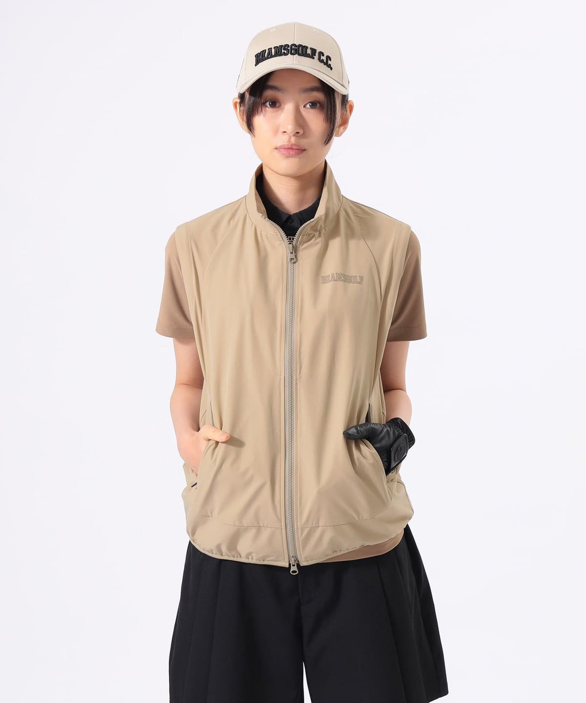 ORANGE LABEL / ストレッチタフタ フルジップ 切替ベスト【STRETCH】. トップス WOMEN BEIGE M ORANGE LABEL / ストレッチタフタ フルジップ 切替ベスト【STRETCH】. トップス WOMEN BEIGE M