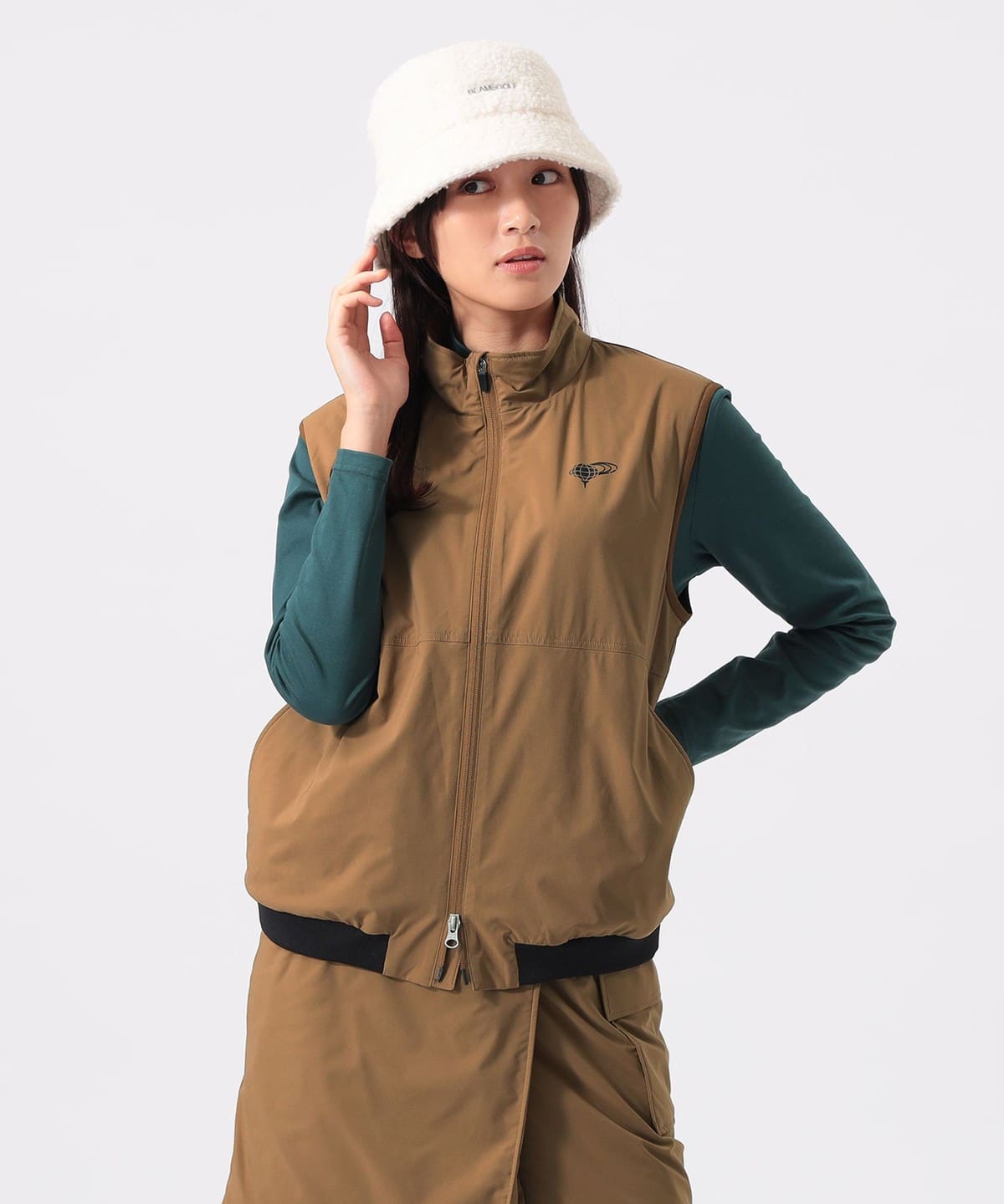 ORANGE LABEL / 起毛 ストレッチ メッシュライニング ベスト(撥水). トップス WOMEN BEIGE M ORANGE LABEL / 起毛 ストレッチ メッシュライニング ベスト(撥水). トップス WOMEN BEIGE M