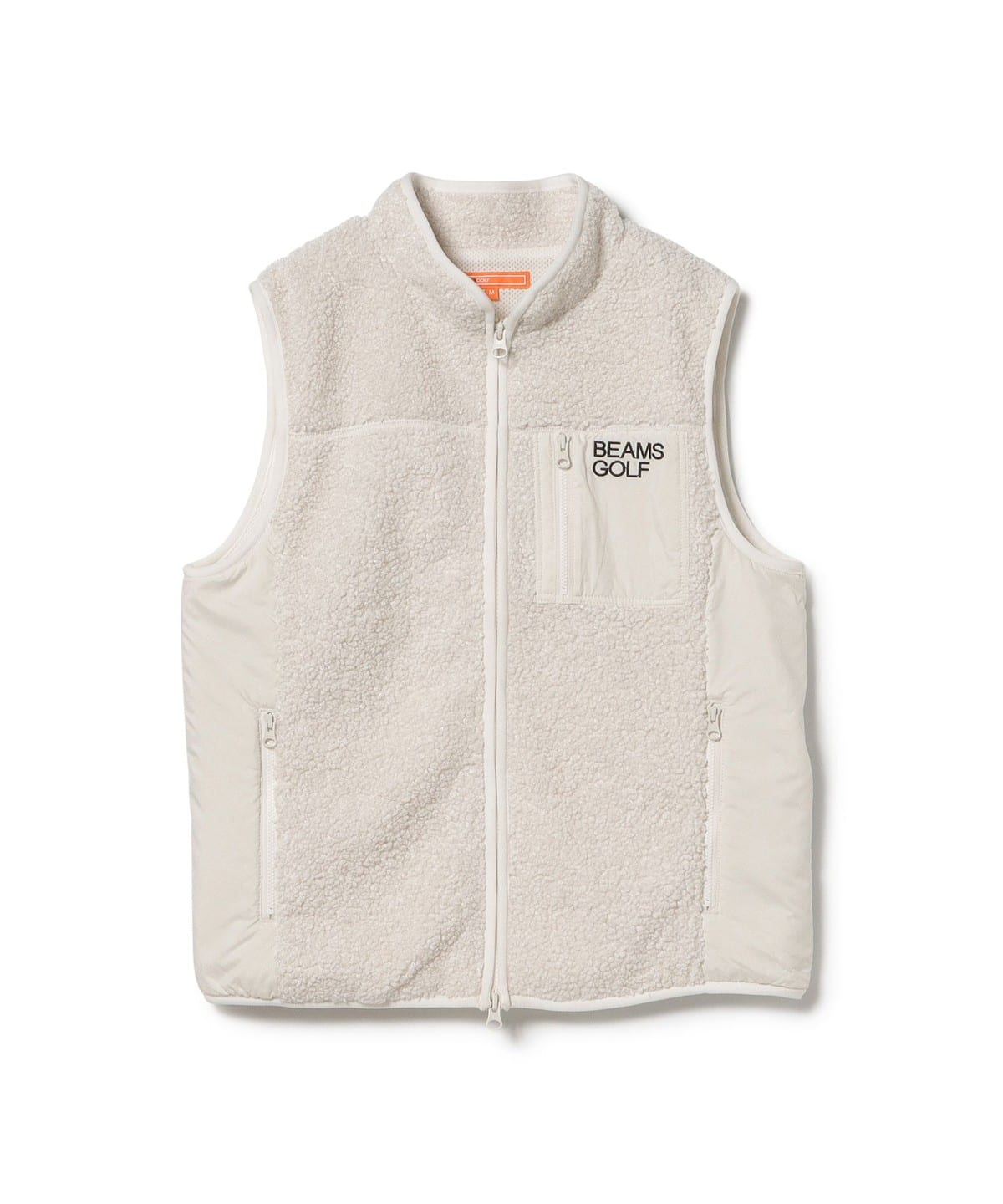 美品！BEAMS GOLF フード付ベスト M オフホワイト BEAMS GOLF（ビームス ゴルフ）ORANGE LABEL / 切り替え フェイク
