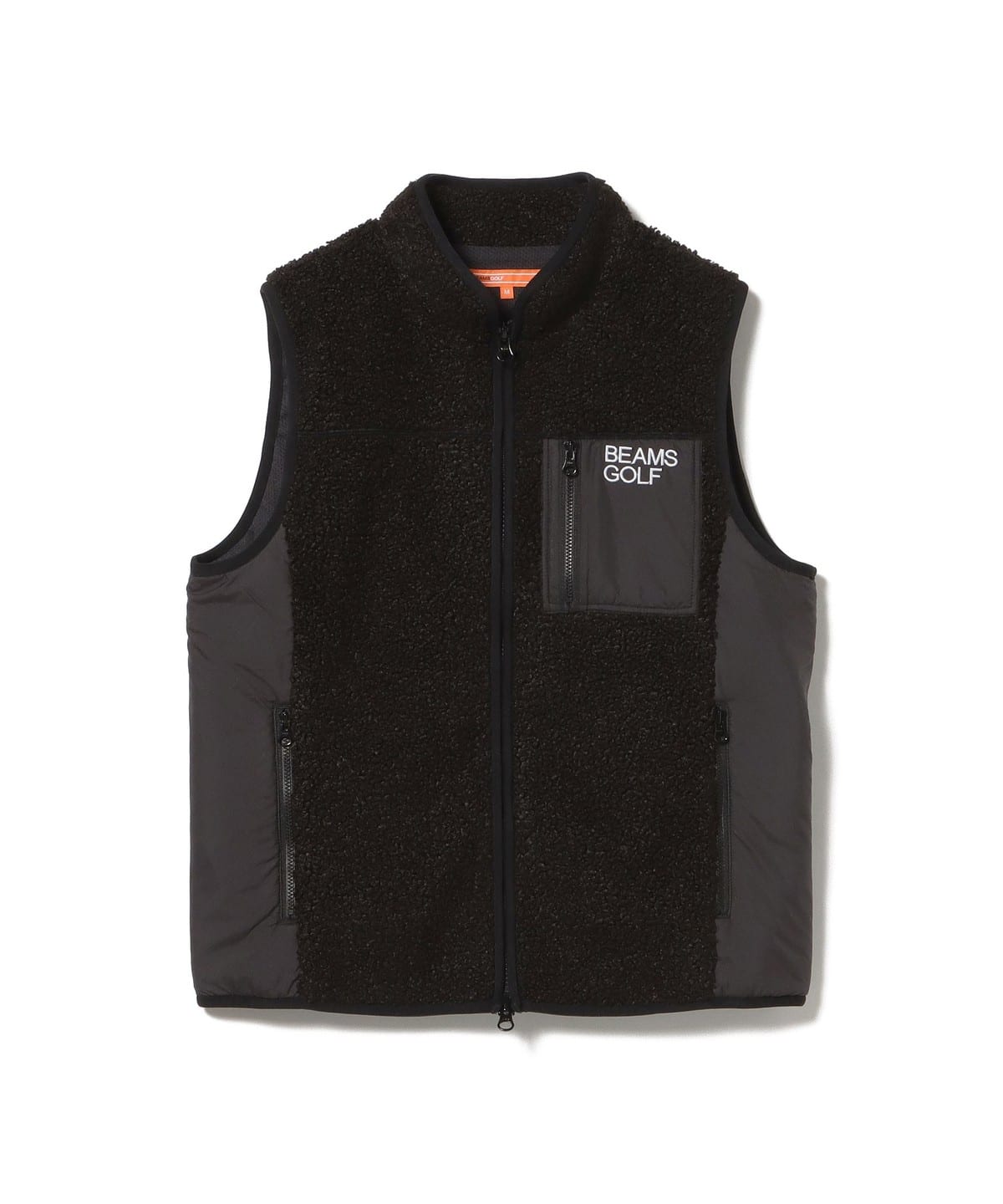 Q391/美品 BEAMS GOLF 中綿ワンピース ロングベスト ボア M 紺 BEAMS GOLF（ビームス ゴルフ）ORANGE LABEL / 切り替え フェイク
