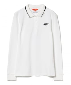 BEAMS GOLF ORANGE LABEL / 女裝 衣領LOGO 鹿子織 長袖 POLO衫