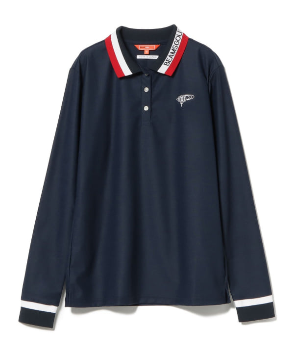 【限定SALE！】BEAMS GOLF 長袖ポロシャツ 刺繍ワッペン BEAMS GOLF ポロシャツ 「MEN」BEAMS PURPLE LABEL