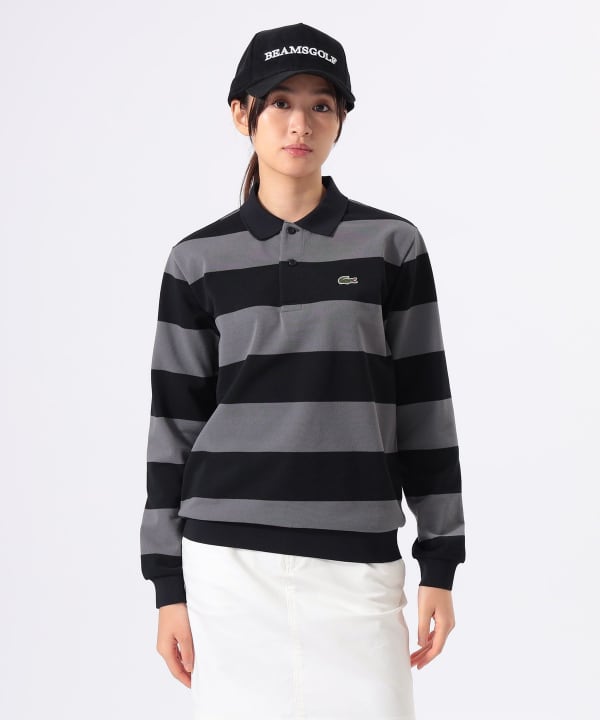 LACOSTE×BEAMS GOLF ボーダーポロシャツ ネイビー USS/M LACOSTE（ラコステ）の「〈MEN〉Lacoste for BEAMS GOLF / 別注