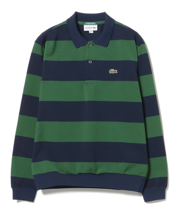 BeamsGolf 緑と紺のストライプ ポロシャツ BEAMS GOLF（ビームス ゴルフ）〈WOMEN〉【別注】LACOSTE / ボーダー