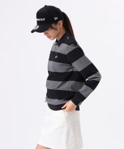 〈WOMEN〉【別注】LACOSTE / ボーダー ロングスリーブ ポロシャツ．