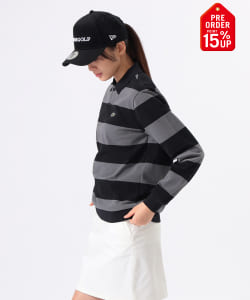 【+15%ポイントUP】〈WOMEN〉【別注】LACOSTE / ボーダー ロングスリーブ ポロシャツ