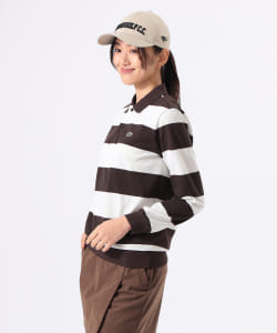 【+15%ポイントUP】〈WOMEN〉【別注】LACOSTE / ボーダー ロングスリーブ ポロシャツ