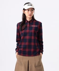 〈WOMEN〉ORANGE LABEL / チェック ロングスリーブ ポロシャツ