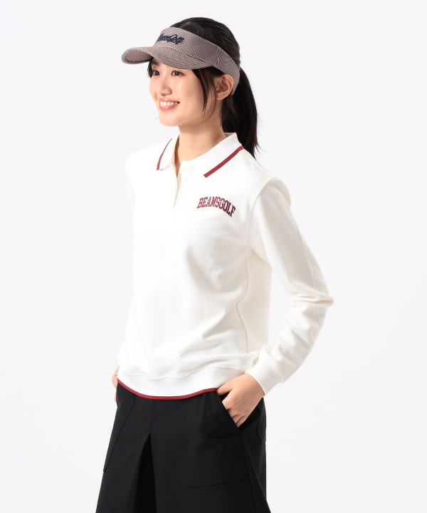 〈WOMEN〉ORANGE LABEL / ツイル ダブルジャカード ポロシャツ Model：H170 B74 W60 H86　Size：M