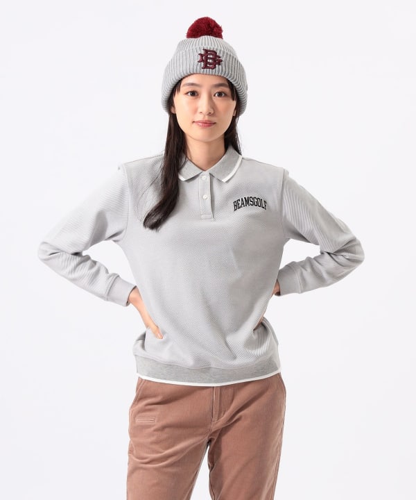 〈WOMEN〉ORANGE LABEL / ツイル ダブルジャカード ポロシャツ Model：H170 B74 W60 H86　Size：M