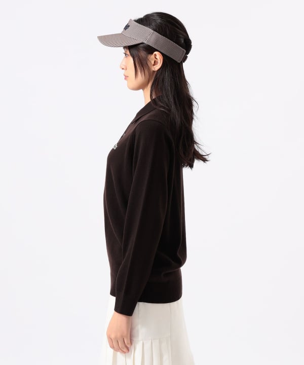 〈WOMEN〉【別注】LACOSTE / ロングスリーブ ニット ポロ Model：H170 B74 W60 H86　Size：XS