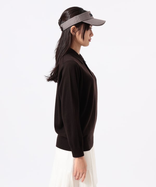 〈WOMEN〉【別注】LACOSTE / ロングスリーブ ニット ポロ Model：H170 B74 W60 H86　Size：XS