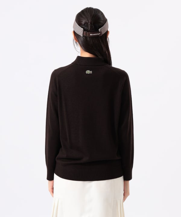 〈WOMEN〉【別注】LACOSTE / ロングスリーブ ニット ポロ Model：H170 B74 W60 H86　Size：XS