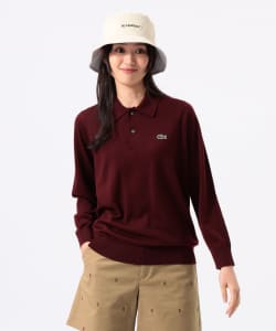 〈WOMEN〉【別注】LACOSTE / ロングスリーブ ニット ポロ